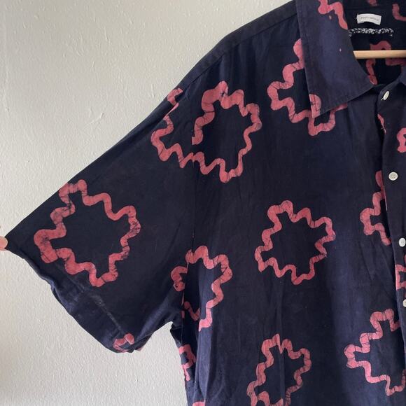 POST-IMPERIAL Ijebu Camp Shirt Hand Dyed Patterned Short Sleeve Button Up Sz XXL - Picture 10 of 10